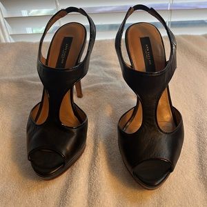Ann Taylor size 7 black leather upper and sole heels